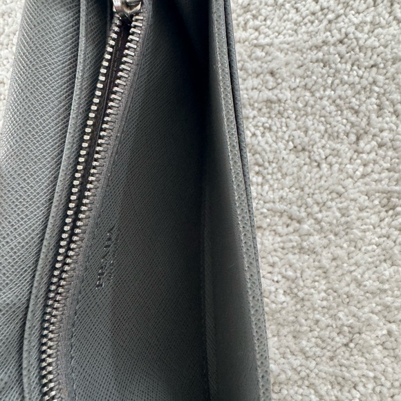 Prada Saffiano Leather Gray Wallet - Picture 10 of 16